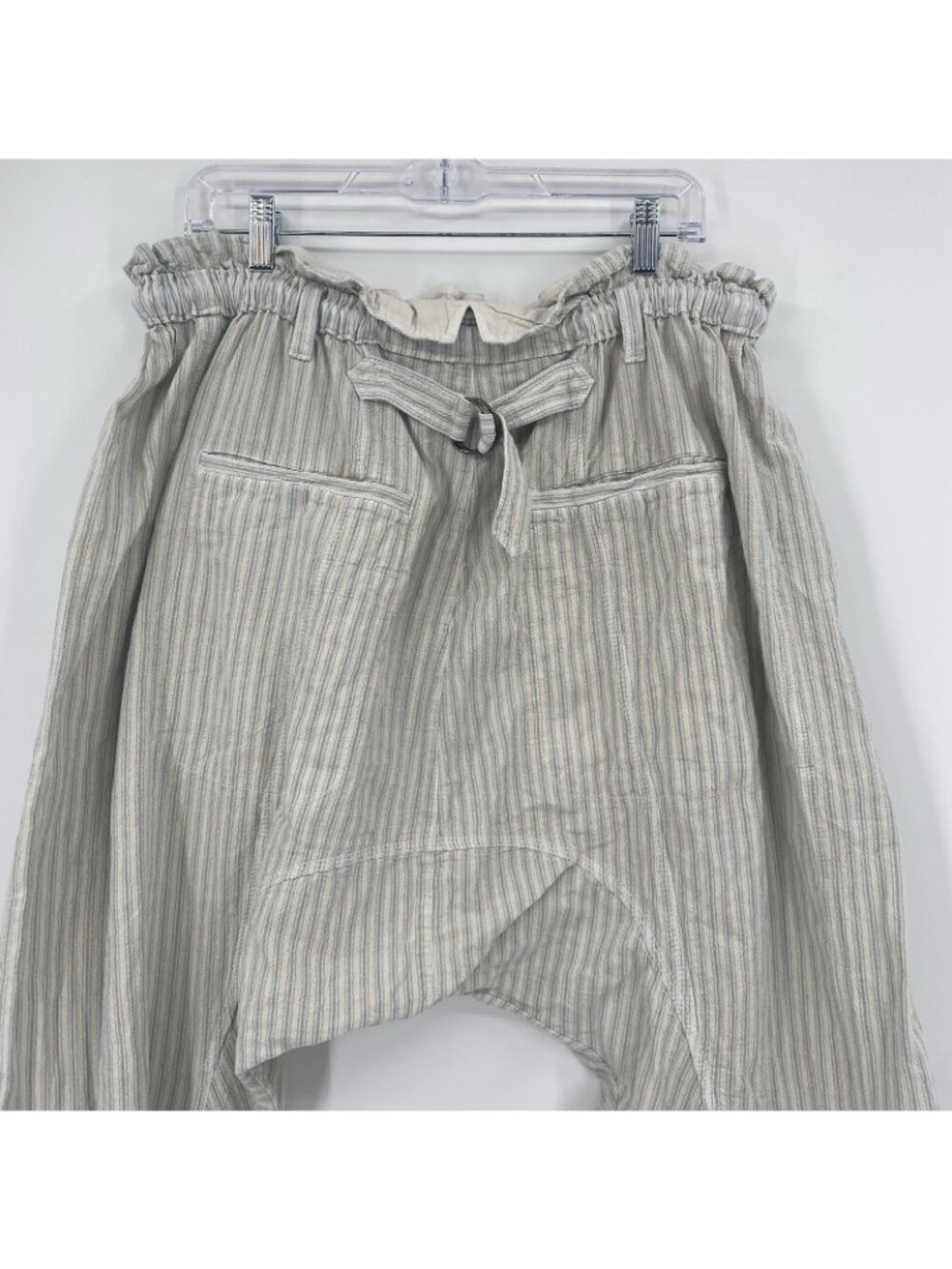 Free People Small Runyon Sky Blue Stripe Oversized Drawstring Harem Pants STAIN - Picture 16 of 16